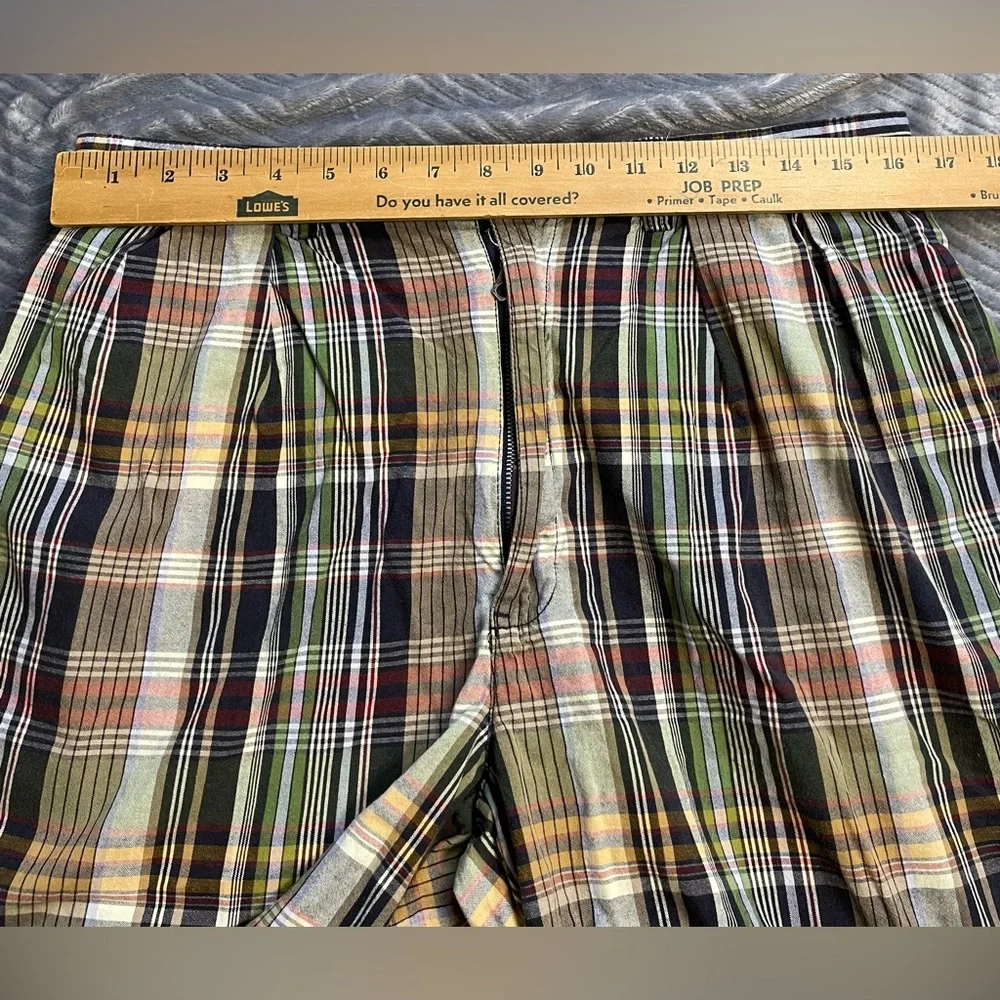 Mens Polo Ralph‎ Lauren Plaid Tyler Pleated Chino Shorts 33